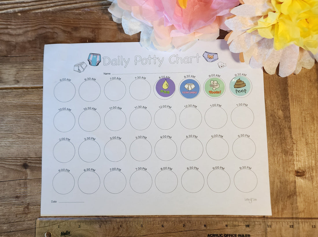 Potty training reward sticker chart for toddlers