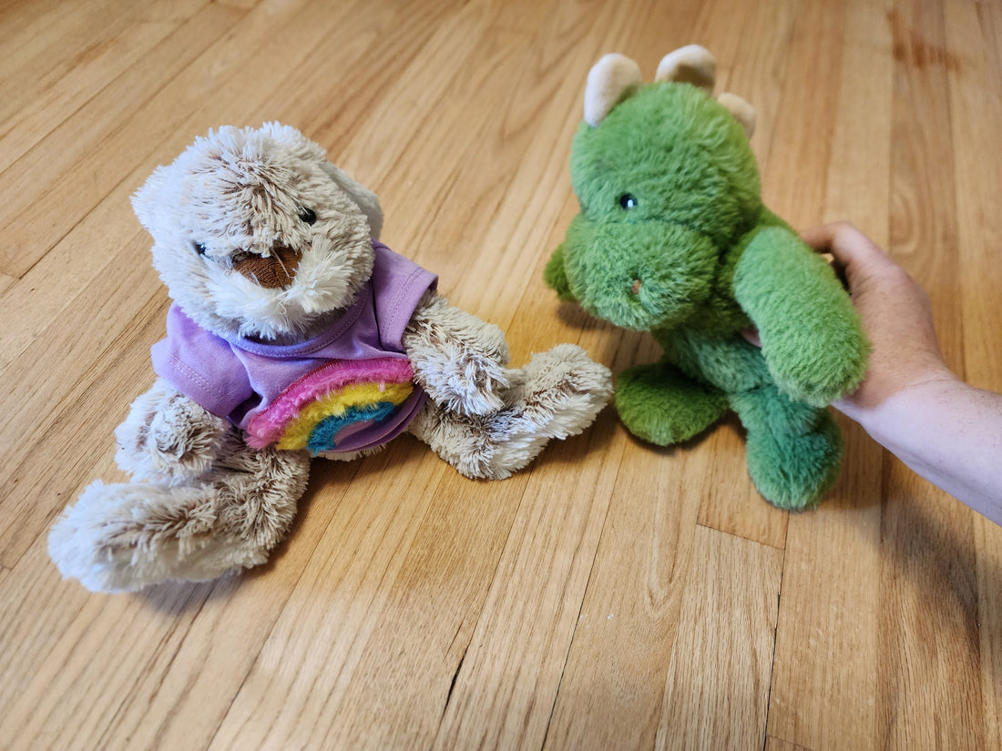 Demonstrating kindness through stuffed animal role play