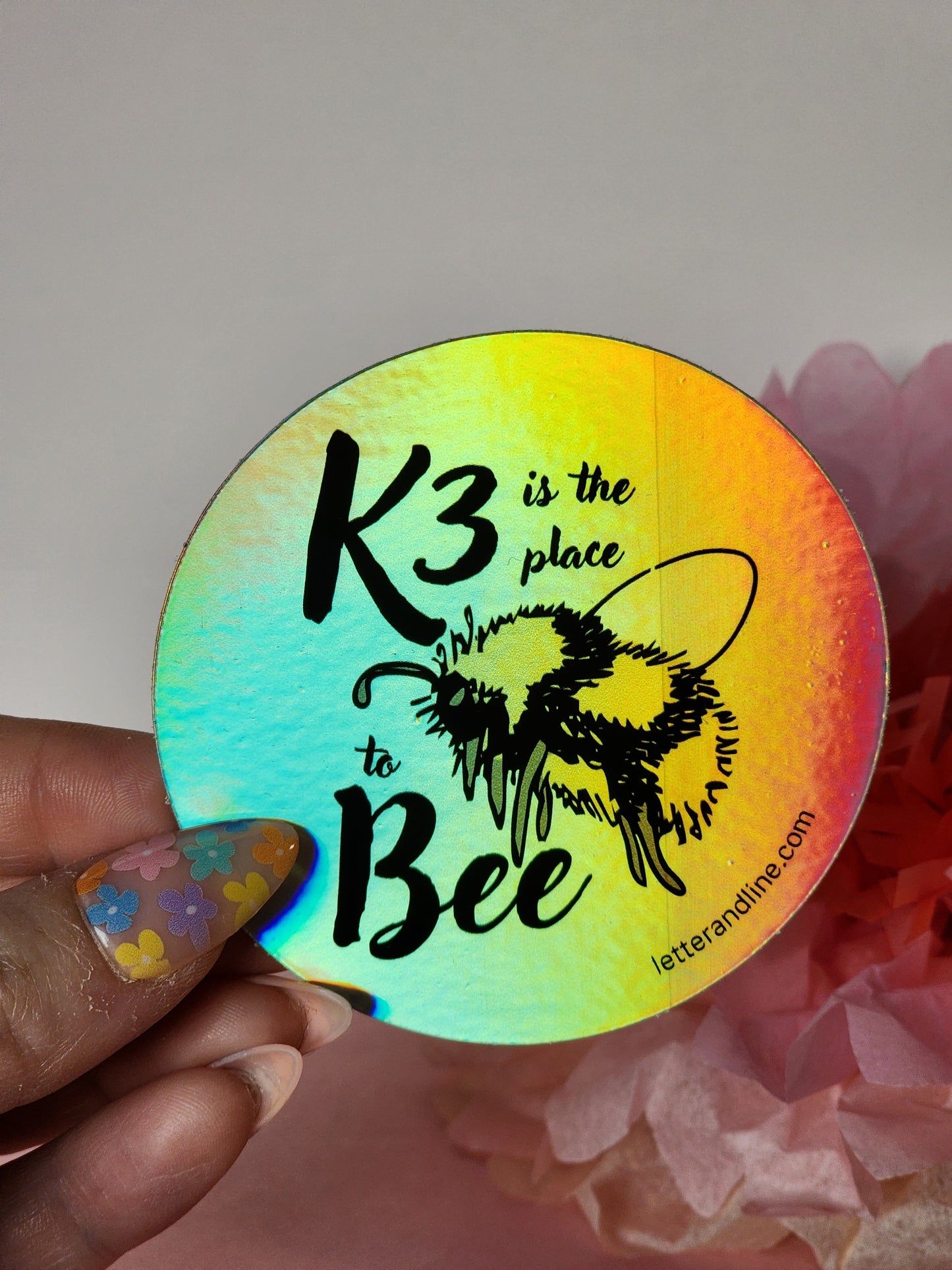 “K3 is the Place to Bee” – Holographic Back-to-School Sticker