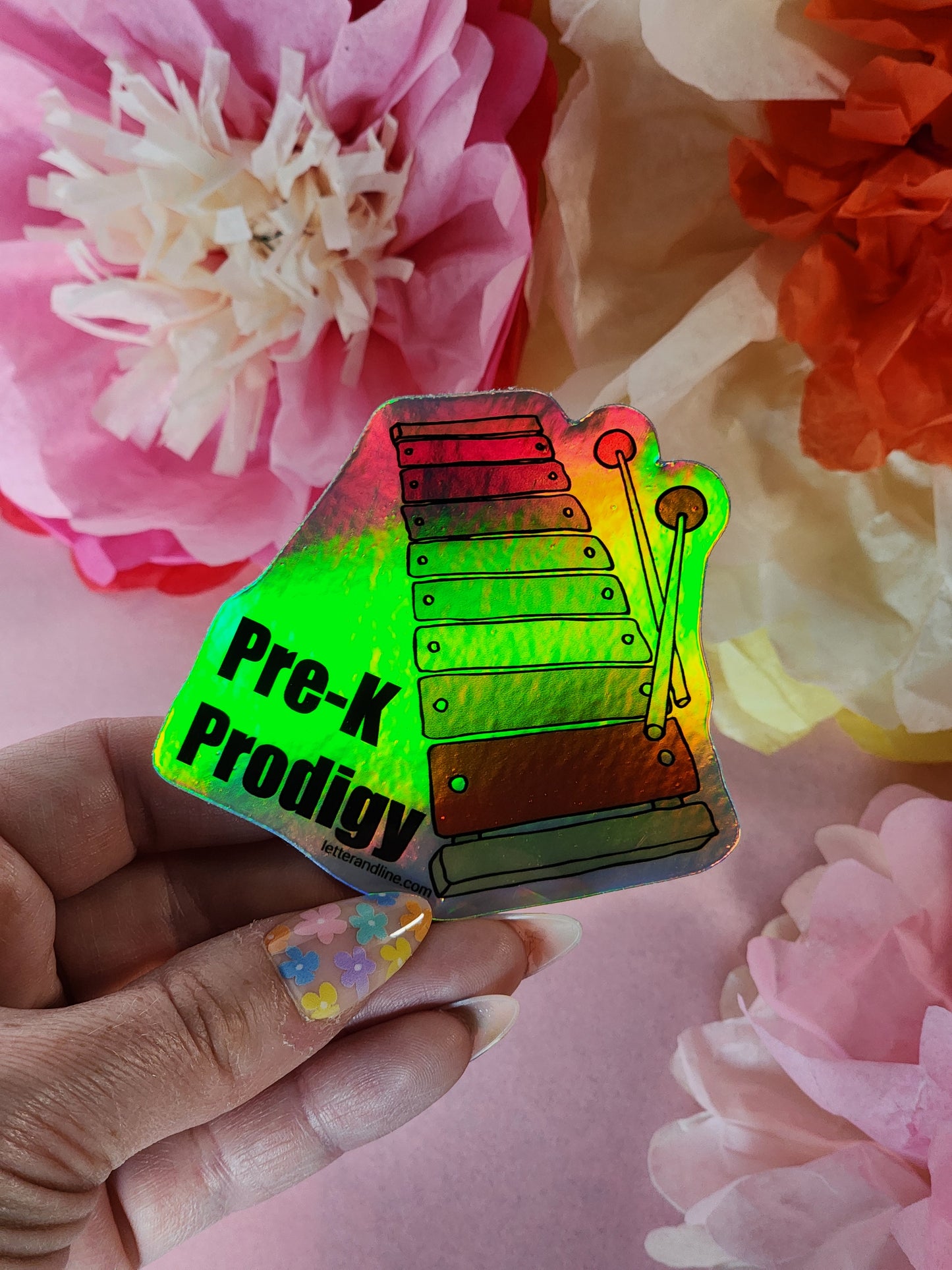 “Pre-K Prodigy” – Holographic Milestone Sticker