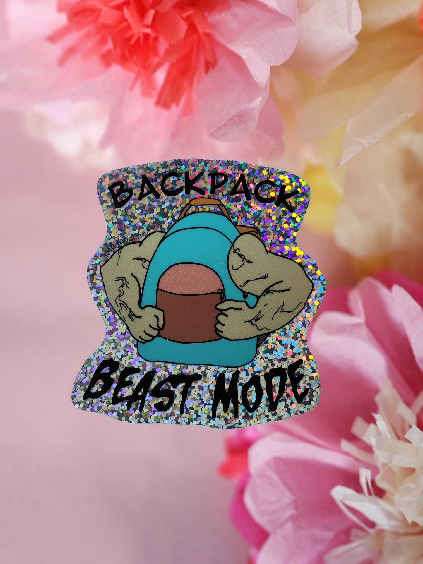 “Backpack Beast Mode” Glitter Sticker