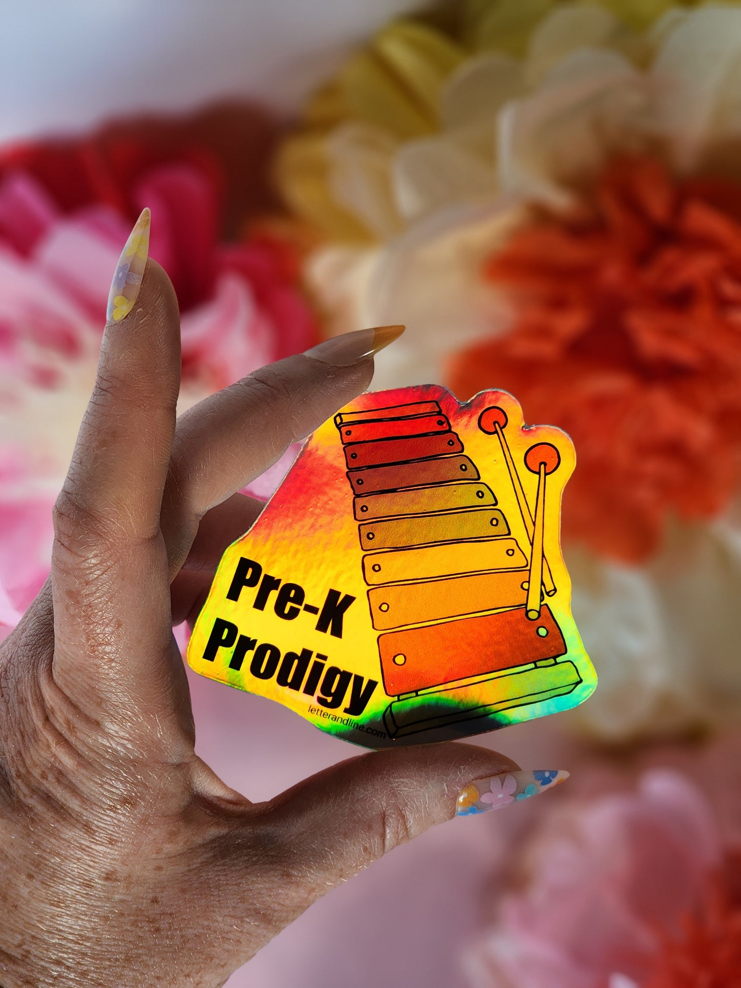 “Pre-K Prodigy” – Holographic Milestone Sticker