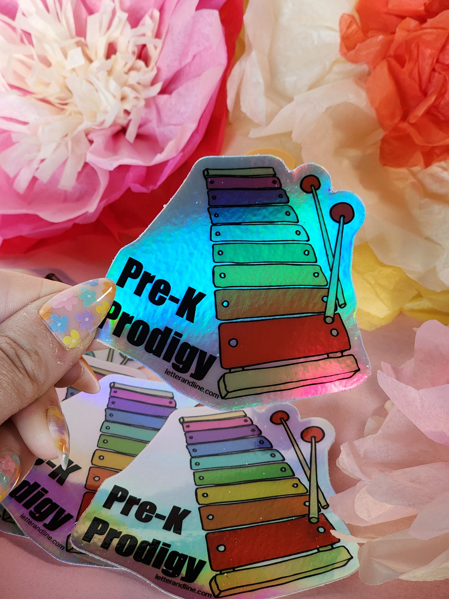 “Pre-K Prodigy” – Holographic Milestone Sticker